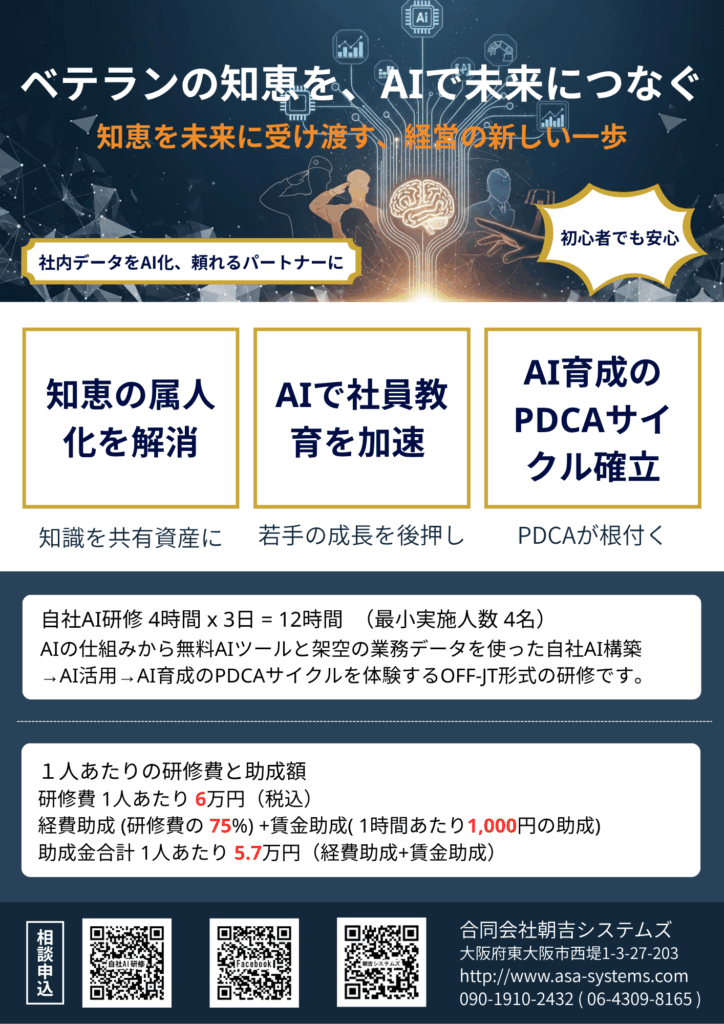 「ベテランの知恵をAIで未来につなぐ」自社AI研修 2025年10月5日版