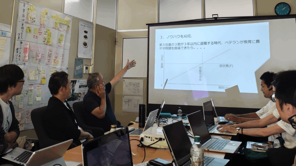 自社AI研修(青粒様)風景